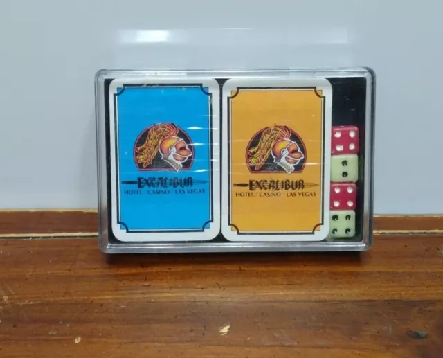 Vintage Excalibur Hotel Las Vegas Casino Memorabilia Miniature Playing Cards HK