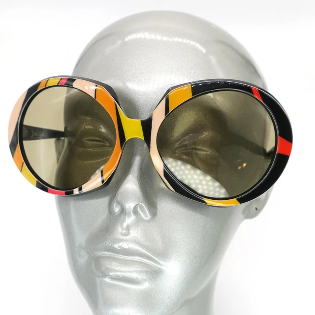 Lunettes De Soleil Rondes Oversize Hally & Son The Diana – Monture Écailles Italienne | Verres Teintés UV400 – Style Rétro Et Créateur