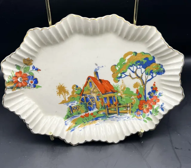 Vintage J & G Meakin ‘mill house’ Small Serving Dish Cake plate