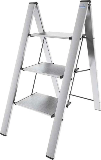 COLOMBO Scala Domestica 3 gradini Altezza 75 cm Silver G300A03W Leonardo 3