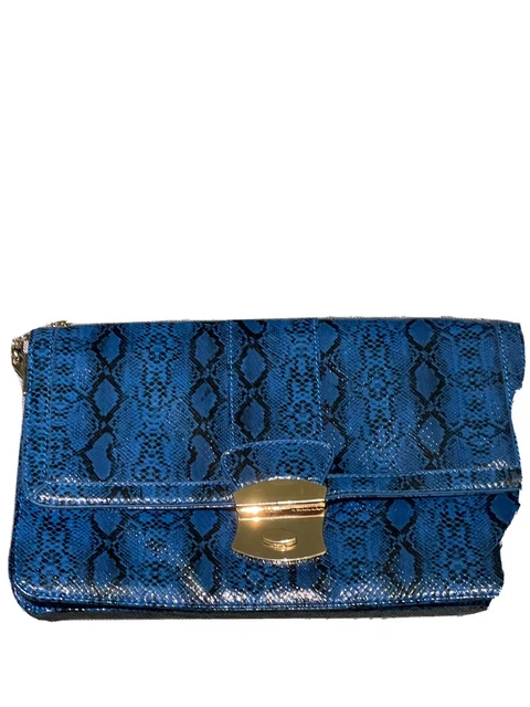 Blue snakeskin on sale clutch bag