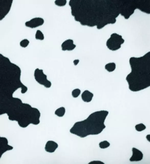 Printed Polar Fleece Fabric Material - COW PRINT