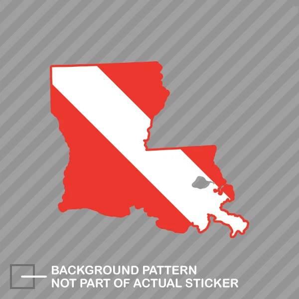 LOUISIANA STATE SHAPED Diver Down Flag Sticker Decal Vinyl scuba flag