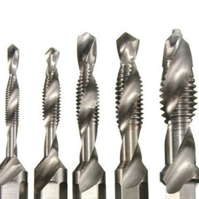 M3-M10 Trapano Bit 0.6cm Attacco Esagonale HSS Vite Filo Rubinetto 6.35mm Carico