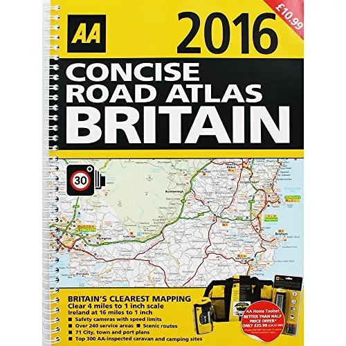 AA 2016 Concise Britain Road Atlas Book The Cheap Fast Free Post