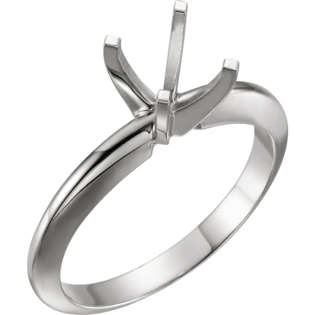 Four Prong Solitaire Engagement Ring Setting 14K White Gold For 1 Carat