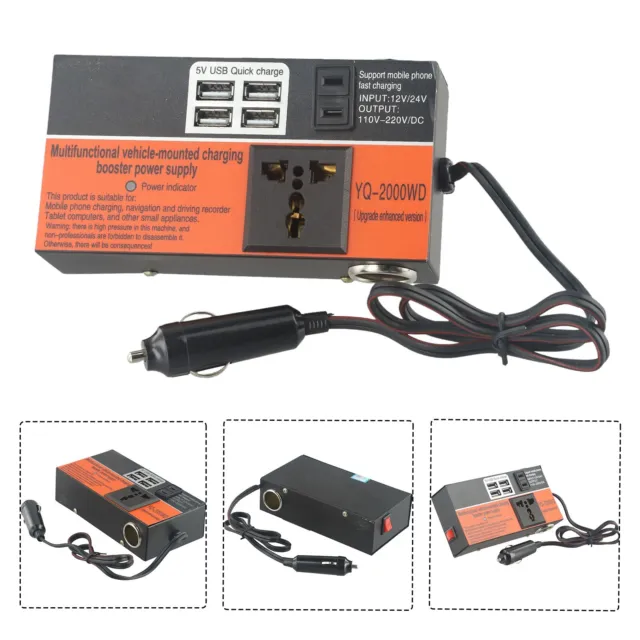 Bapdas 150 W Auto-Wechselrichter DC 12 V auf 220 V AC Auto-Konverter mit  2,1 A USB-Adapter, Rot