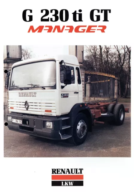 Renault G 230 ti GT Manager Prospekt 1992 3/92 D truck brochure prospectus