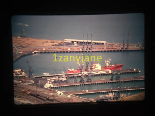 3L18 VINTAGE Photo 35mm Slide LARGE PORT AND MULTIPLE DOCKS LARGE SHIPS DOCKED