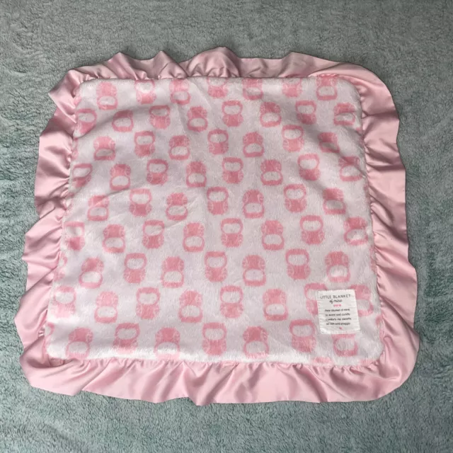 Carters Child of Mine Minky Dot Little Blanket Baby Lovey Pink Owl Satin Edge