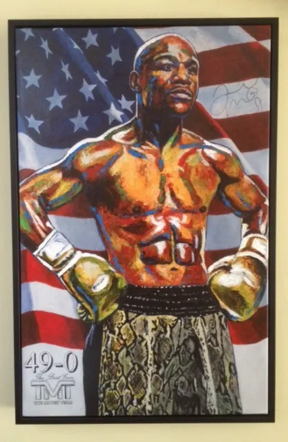 Floyd Mayweather Jr Strictly Ltd Ed only 49 Hand Embellished Canvas By Killian