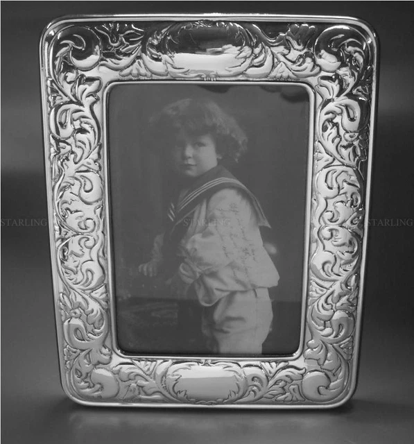 925 Plata de Ley Fotos Antiguo Vintage Victoriana Dorso Madera 9x13/15x19 (V2)