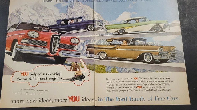 Vintage lot of 48 1950's Car Auto magazine Automobile Ads Chevy Ford Cadillac