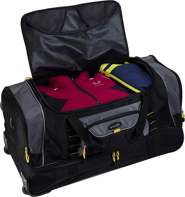 Upright Rolling Duffel Bag, Black/Gray, 30-Inch Suitcase Spinner Bag Wheeled Lug 3