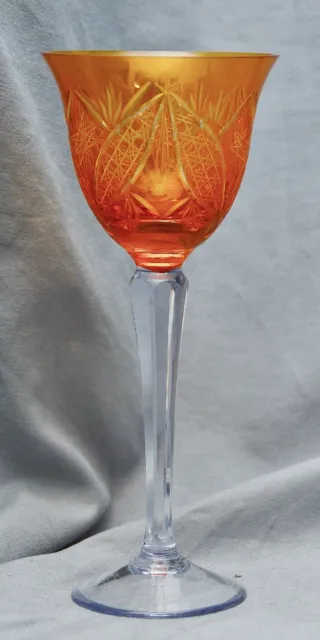 Verre à Vin Rome Cristal de Plomb, Orange Plaquer, 20,5 CM, Vieux
