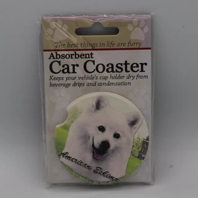 Super Absorbent Car Coaster - Dog - American Eskimo
