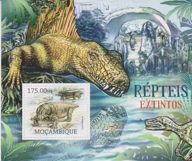 Menacée Faune Préhistorique Reptiles Mozambique Neuf 3500