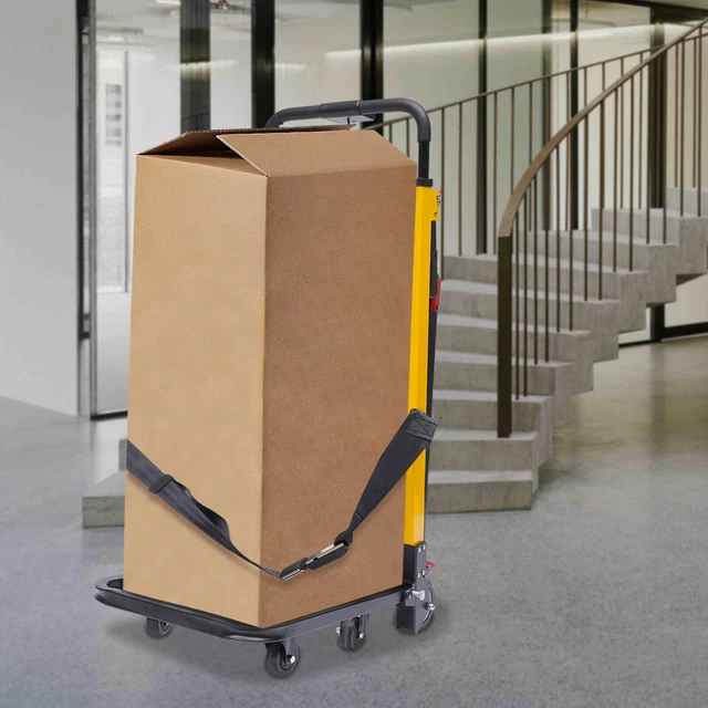 Electric Stair Climbing Hand Truck 6 Wheels Warehouse Cart Dolly Folding 440lbs.