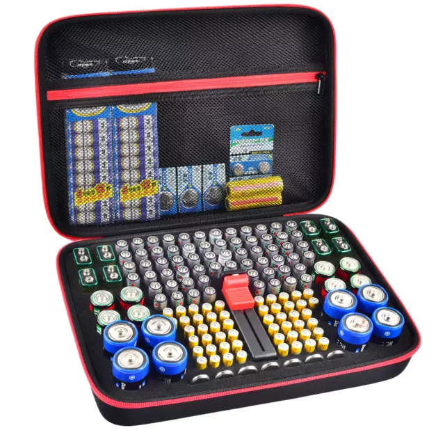 Battery Organiser Case Batteries Storage Holder Container with Tester Checker AU