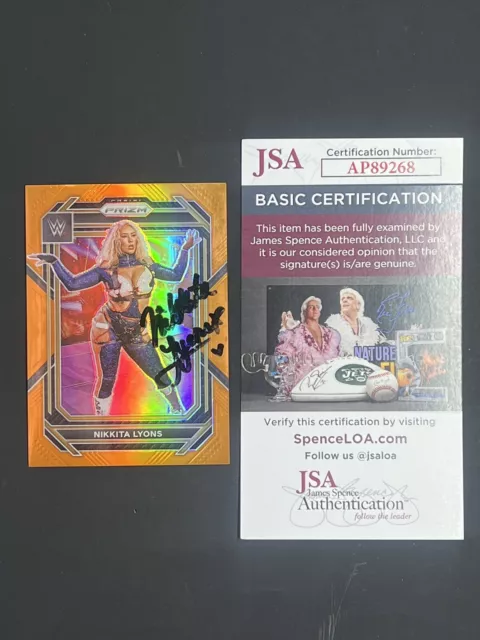 Nikitta Lyons Signed 2023 Panini Prizm Orange Refractor /99 IP Auto JSA WWE NXT