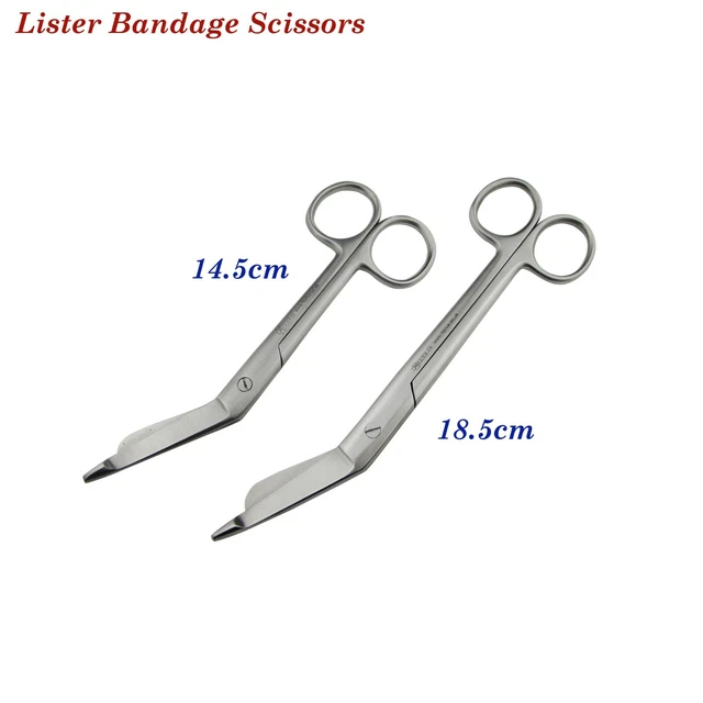 Lister Bandage Scissors 14.5cm, 18.5cm First Aid Dissecting Nursing Scissors Set