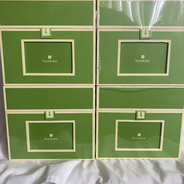 JUEGO DE 4 Caja de Almacenamiento de Fotos/CD/DVD Semicolon - Divisores Verde Lima NUEVO