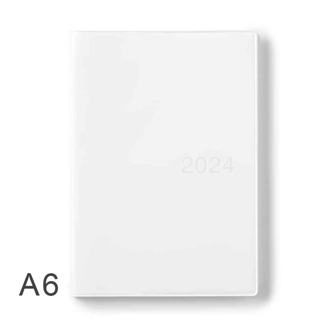 MUJI 2024 A6 Monthly Weekly Schedule Notebook Planner White Gray from