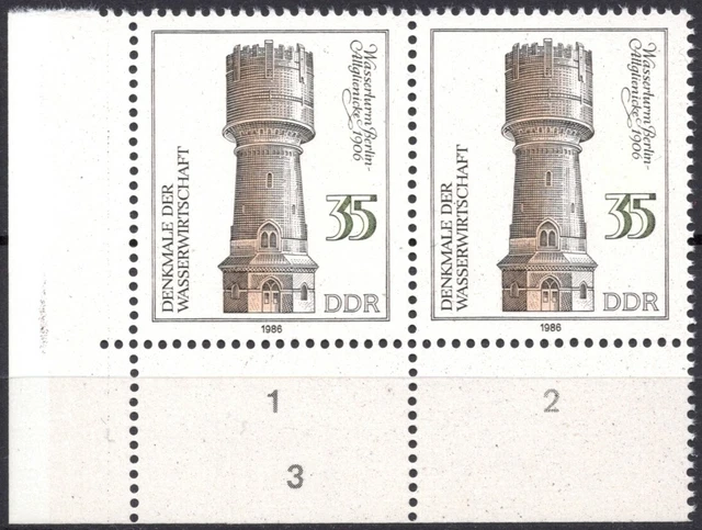 DDR 1986 Mi.Nr. 2994 ** postfrisch Eckrand mit DV Druckvermerk 1 FN 3