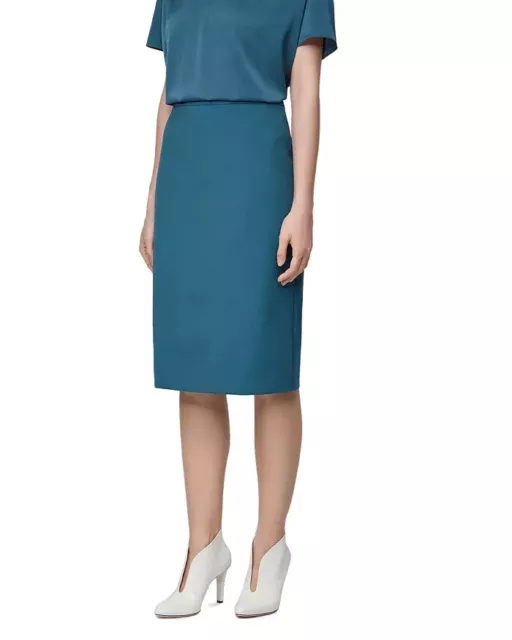 Hugo Boss BOSS Vinoa Ponte Midi Pencil Skirt in Med Blue size S New