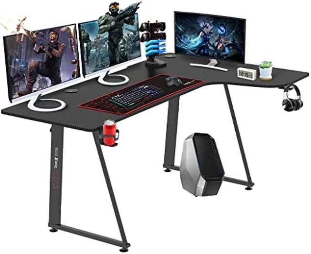 GAMING PC TISCH L-Form Eckschreibtisch Gaming Schreibtisch ...
