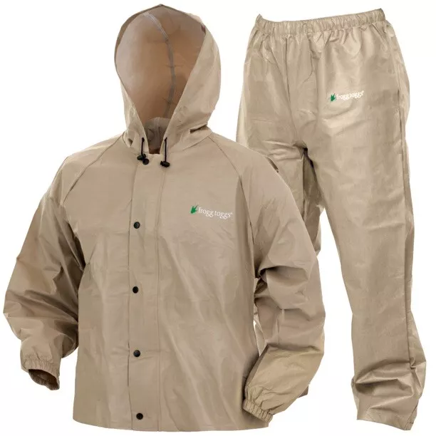 FROGG TOGGS - All Sport Rain Suit - XL - Khaki - Jacket & Pants Combo - Packable