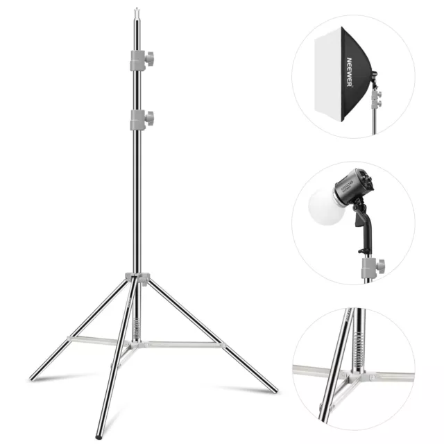 NEEWER Upgraded 75''Foldable Light Tripod Stand Stainless Steel Spring Loaded