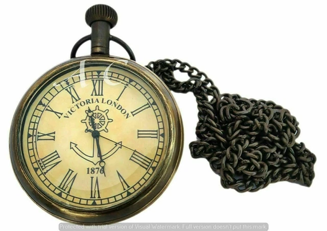 Montre De Poche Ancienne Style Vintage En Laiton - Marque Elgin à Mouvement Quartz - Neuf