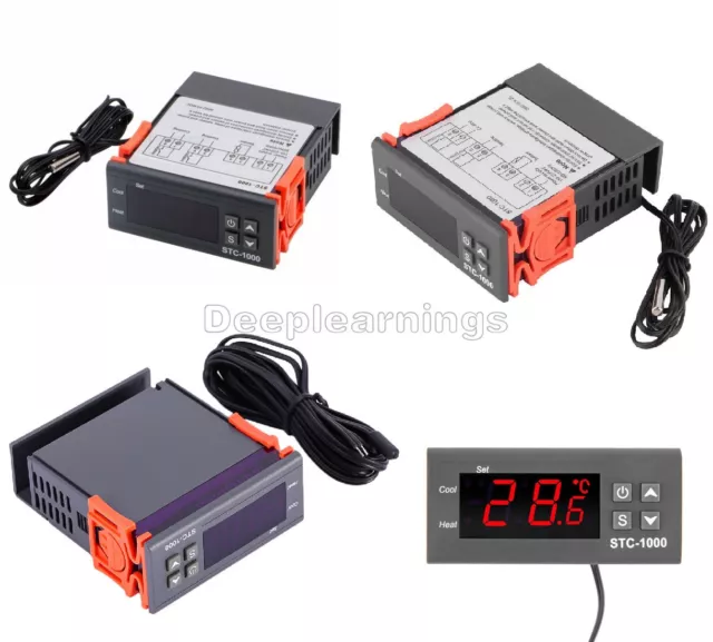 12V/24V/110V/220V STC-1000 Digital Temperature Controller Thermostat w/NTC