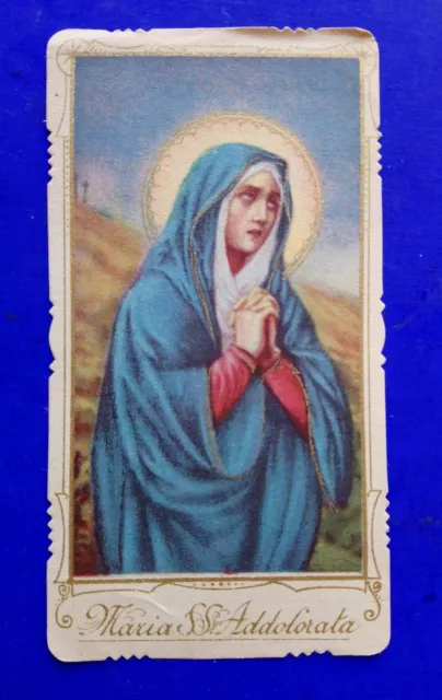 🔵 Santino Orazione Maria S.s.addolorata Madonna Preghiera Holy Card 😂