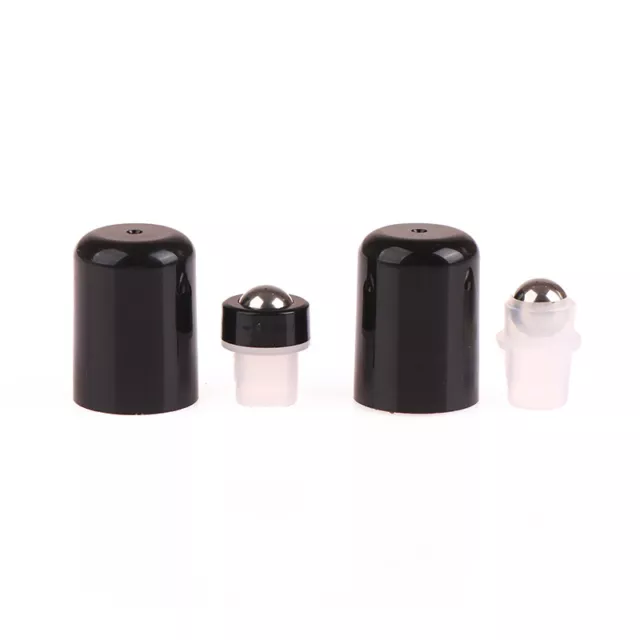 Steel Roller Balls + lids for 18mm/410 Neck Size Glass Essential Oil Bottles