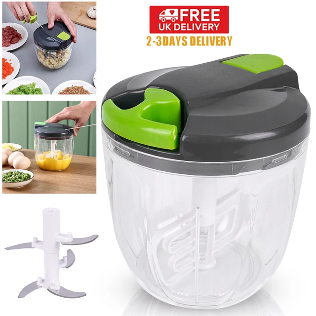 MANUAL FOOD CHOPPER Manual Vegetable Slicer Hand Blender 900ML £5.89