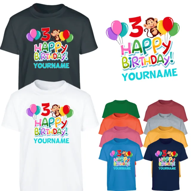 Personalised Year & Name Boys T-Shirt Birthday Funny Custom Girls Kids Gift