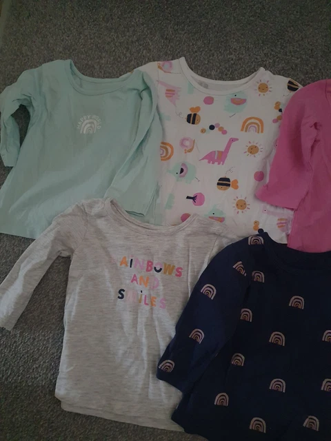 Baby Girl Outfit Bundle - 5 x tops, 4 x leggings - Size 3-6 months George 2