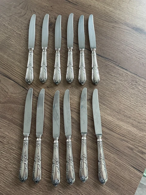 Lot De 12 Couteaux à Viande Vintage En Bakélite Années 1970 - Inox - Occasion Brocante