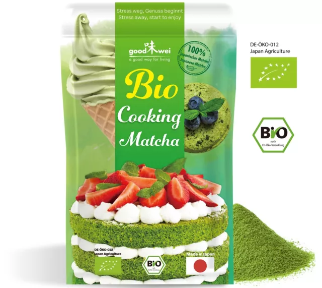 Japanischer Bio Matcha Cooking 200g - ideal für Smoothies, Latte, Eis, Backen