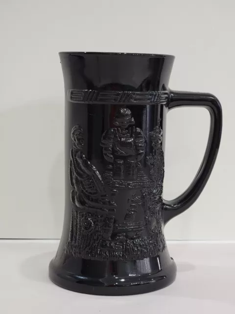 Indiana Black Glass Tiara Tavern German 6" Stein Mug