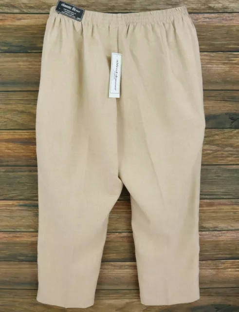 Alfred Dunner Stretch Waist Dress Pants Womens16W Beige Easy Care Poly NWT $52 2