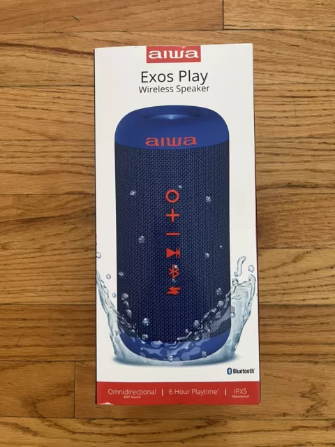 Aiwa Exos Play Wireless Portable Bluetooth Speaker (Blue/red) iPX5 Waterproof