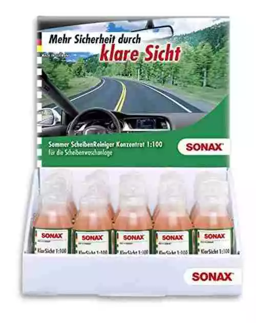 SONAX KlarSicht 1:100 Konzentrat (25 ml) für die Scheibenwaschanlage 03711000
