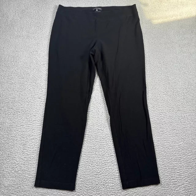 Eileen Fisher Pants Womens Medium System Washable Stretch Crepe Slim Ankle Black