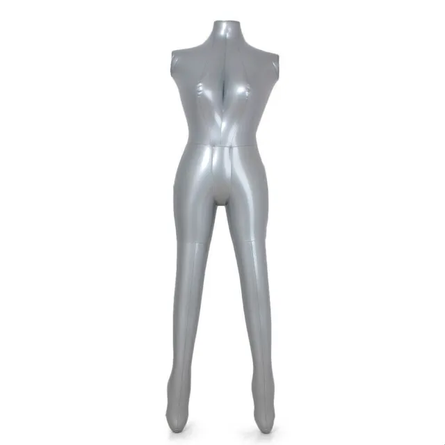 Fashion Female Inflatable Model Dummy Torso Body Mannequin Armless Model Silver