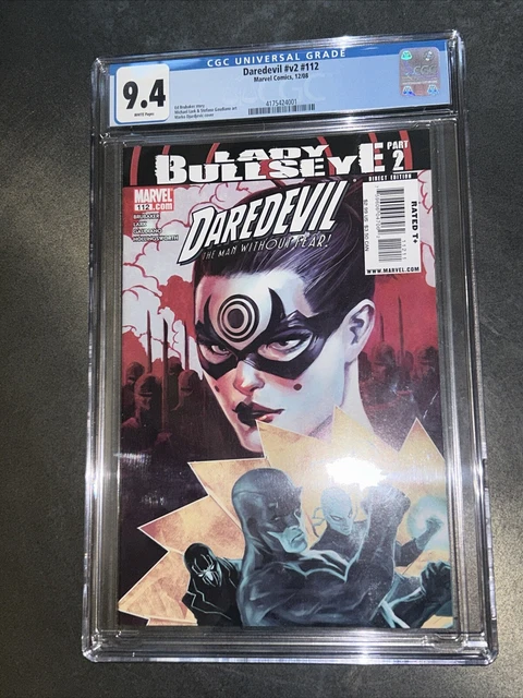 DAREDEVIL 112 KEY 2nd app LADY BULLSEYE V 2 CGC 9.4