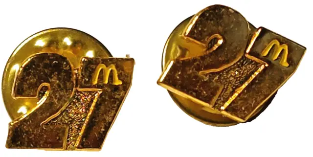 McDonald's Restaurant #27 Gold Toned Lot of 2 Lapel Pins