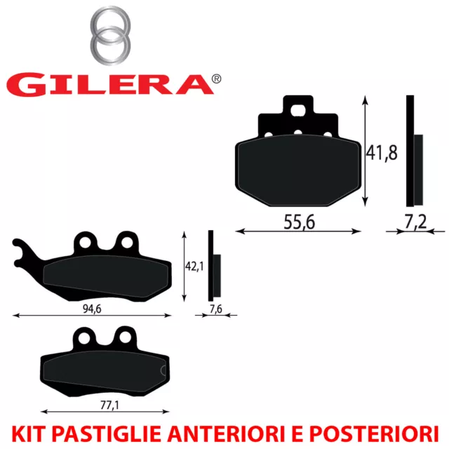 Kit Pastiglie Freno Anteriori E Posteriori Gilera Runner 200 Vxr 2004